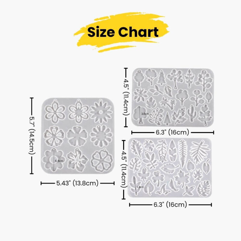3-in-1 Botanical Jewelry Mold Set | Resin Mold Box