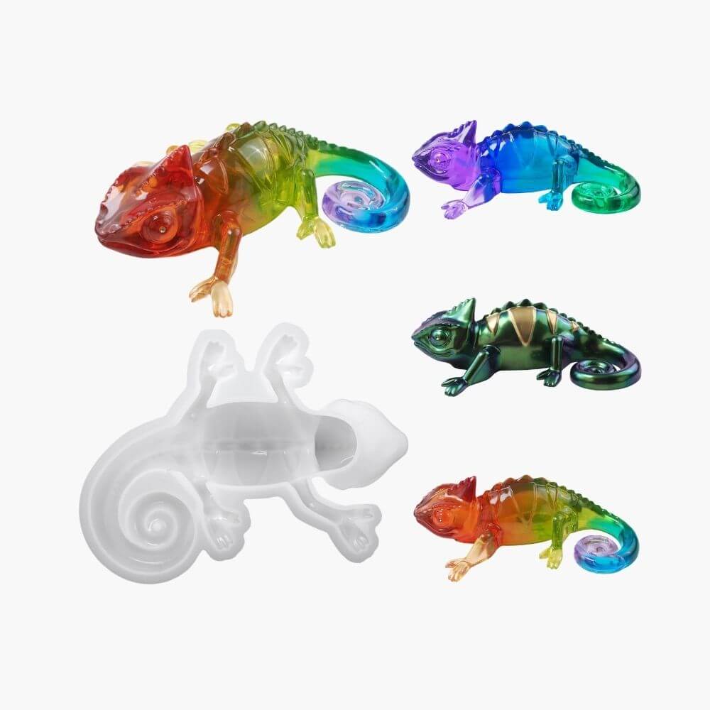 3D Chameleon Resin Mold - Large Lizard Sculpture