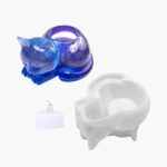 3D Sleeping Cat Resin Mold – DIY Candle Holder & Tealight | Resin Mold Box