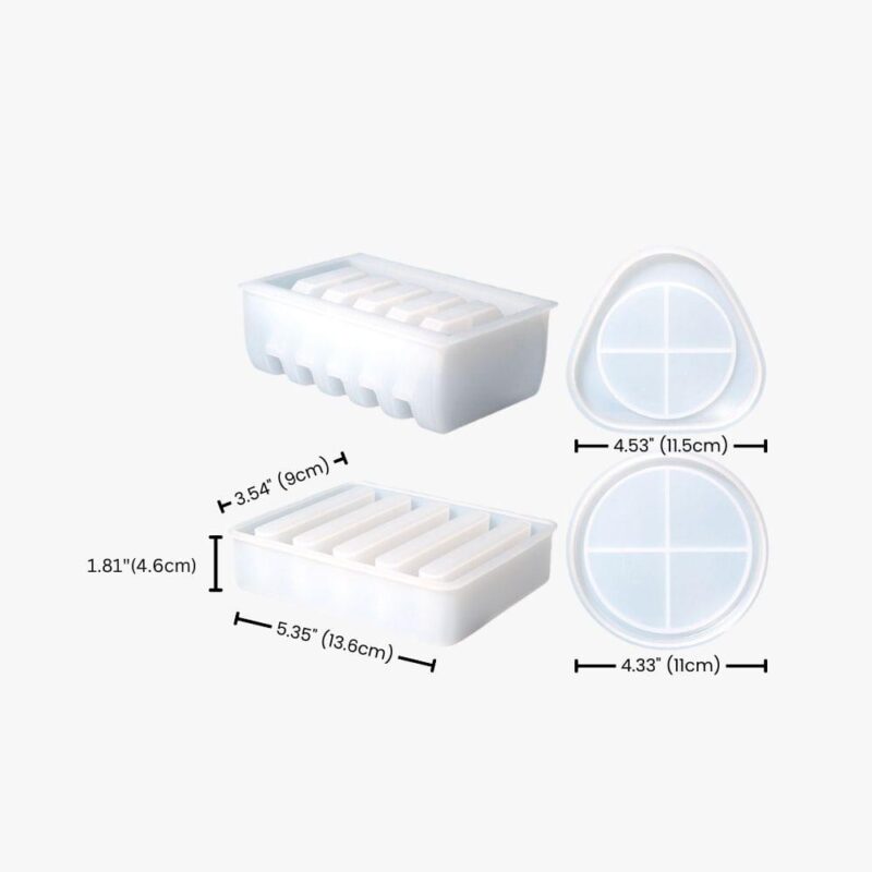 5-Piece Resin Coaster Mold Set with Stand | Resin Mold Box