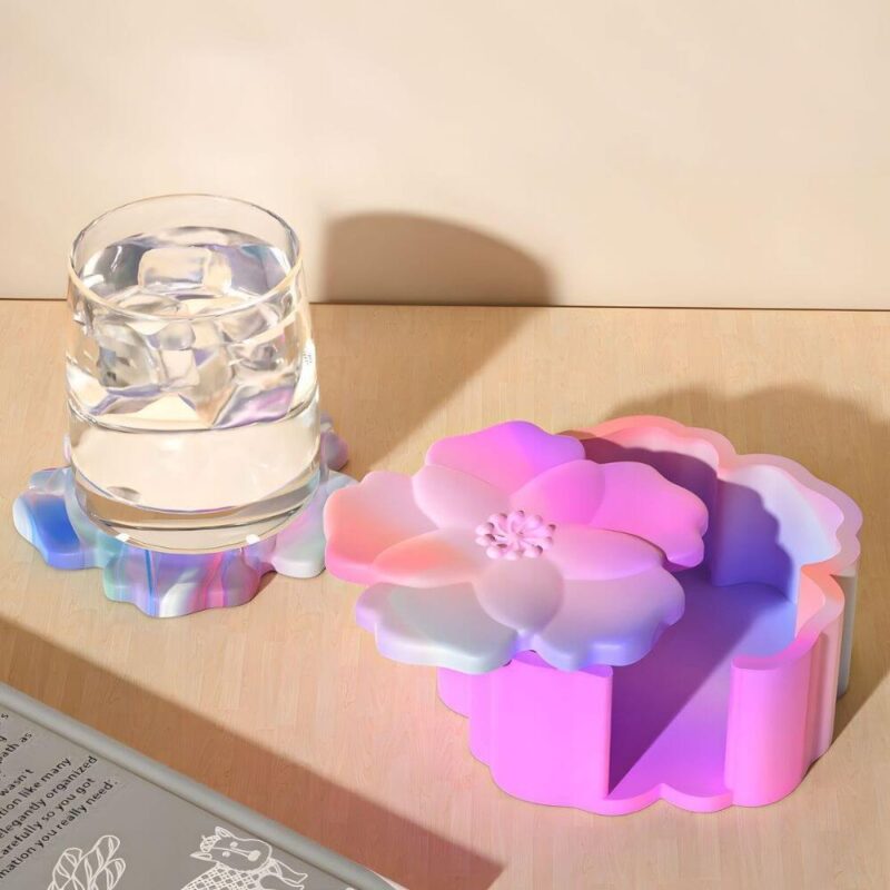 Blooming Flower Coaster & Holder Mold Set | Resin Mold Box