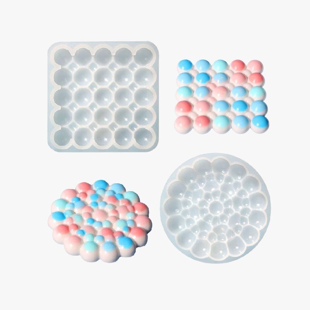 Bubble Resin Coaster Mold Set (Round & Square)
