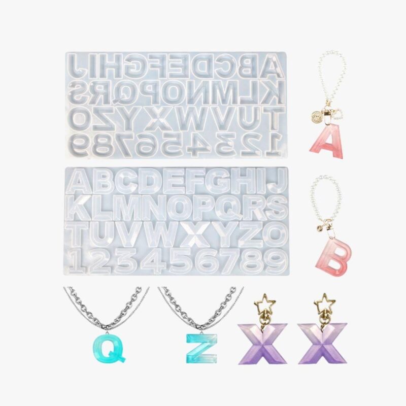 Diamond Facet Resin Alphabet Mold – Create Shimmering Jewelry | Resin Mold Box