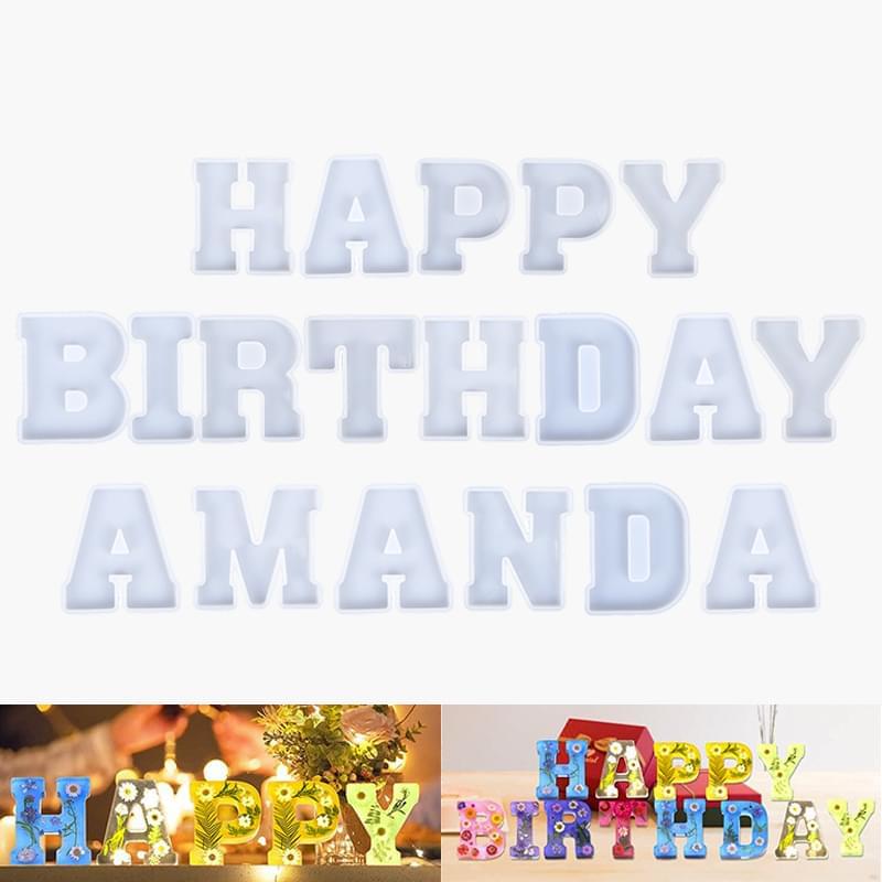 Extra Large Silicone Letter Molds (A-Z 26 Letters, $, &, Heart)