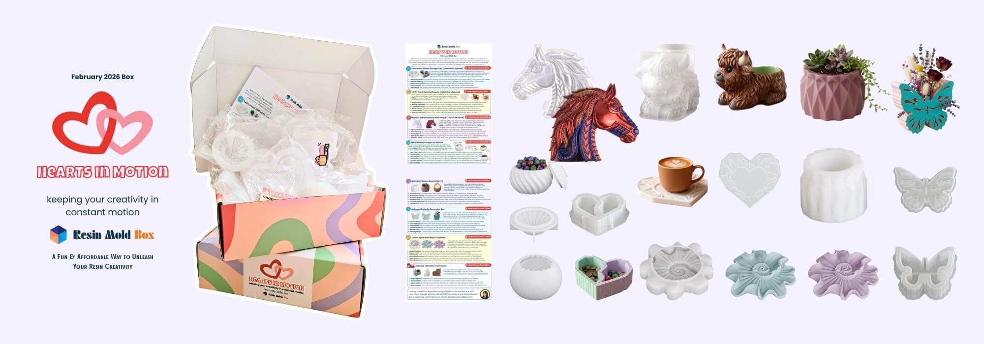 February 2026 Resin Mold Box: Hearts in Motion