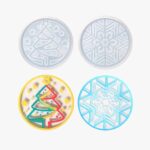Festive Christmas Resin Coaster Mold Set (2 Designs) | Resin Mold Box