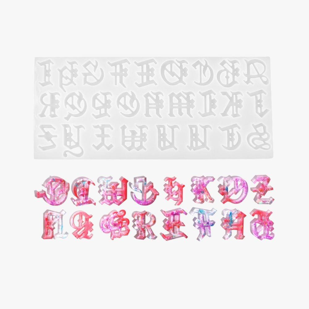 Alphabet Resin Mold - Gothic Style, Create Unique Jewelry and Accessories