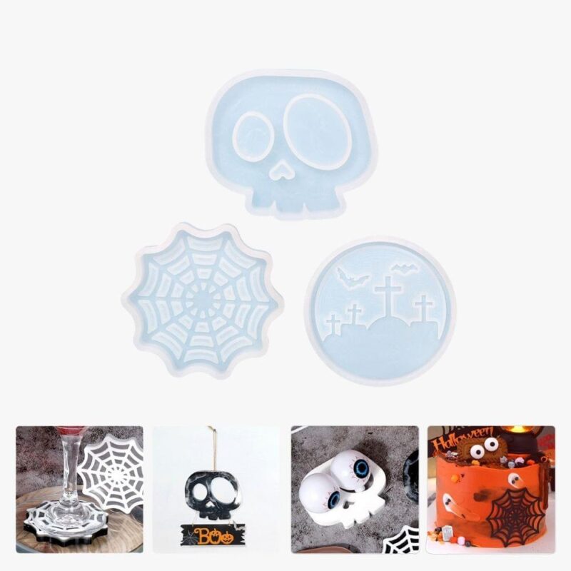 Halloween-themed Resin Coaster Mold Set | Resin Mold Box
