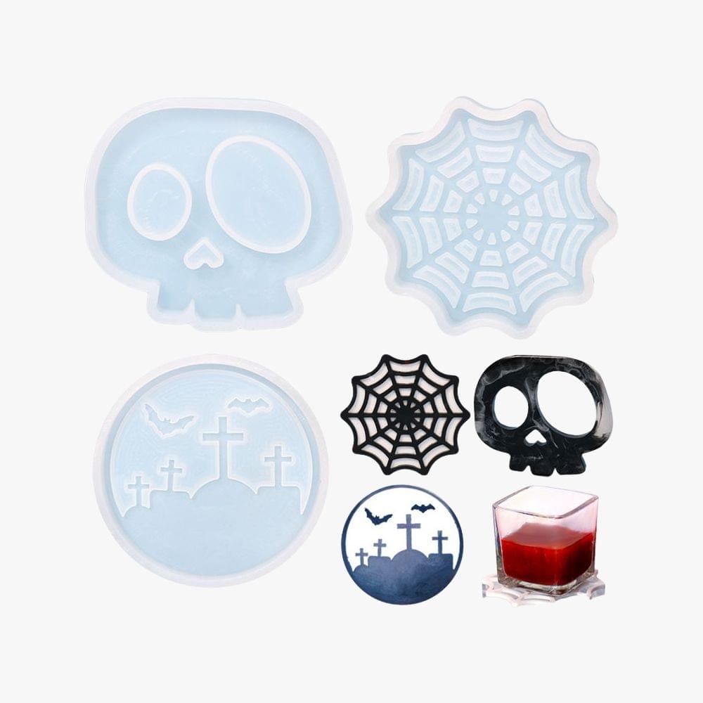 Halloween-themed Resin Coaster Mold Set
