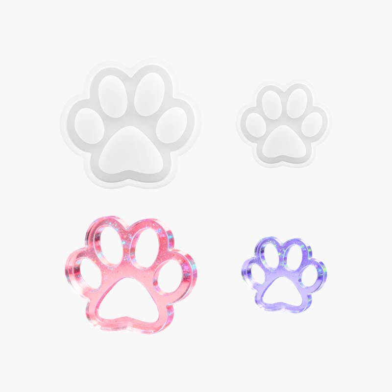 Hollow-Cat-Paw-Ornament-Resin-Mold-ResinMoldBox-1001646254675-1.jpg Hollow Cat Paw Silicone Resin Mold Set – 2 Sizes For 3D Pet Themed Ornaments And Desktop Decor | Resin Mold Box