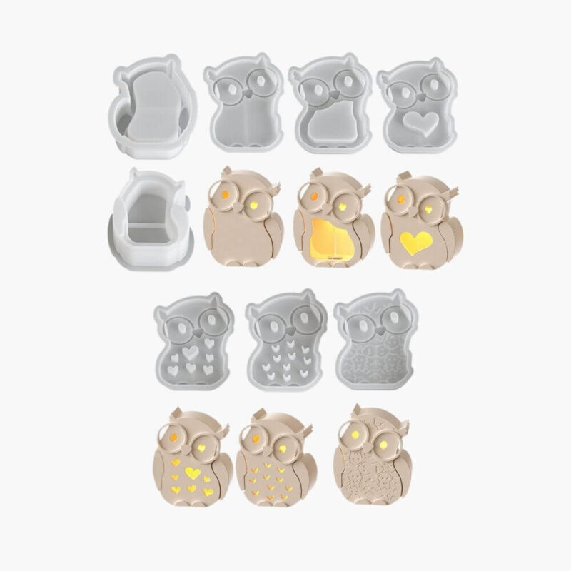 Moonlight Owl Night Light Mold Set | Resin Mold Box