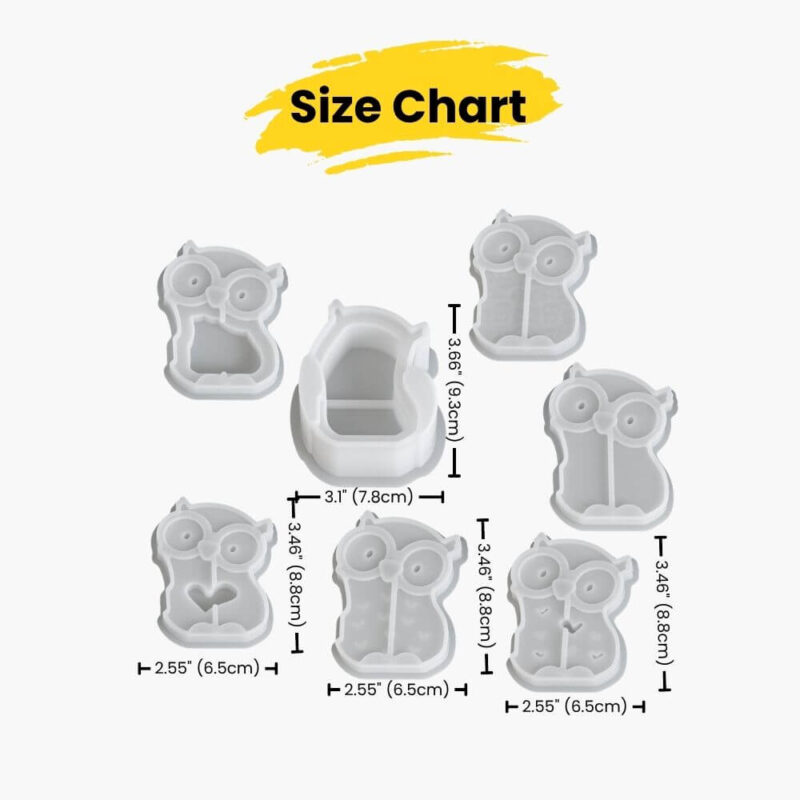 Moonlight Owl Night Light Mold Set | Resin Mold Box