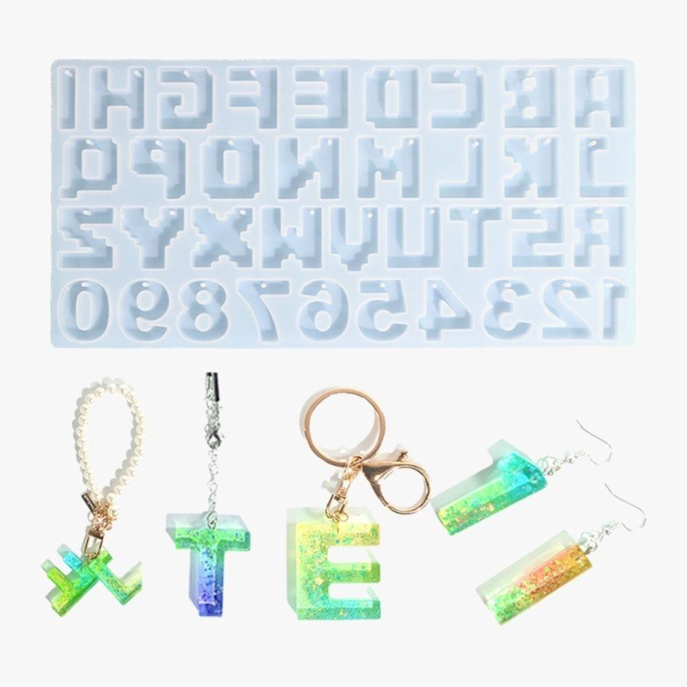 Pixel Alphabet Resin Mold for Retro-Inspired Jewelry