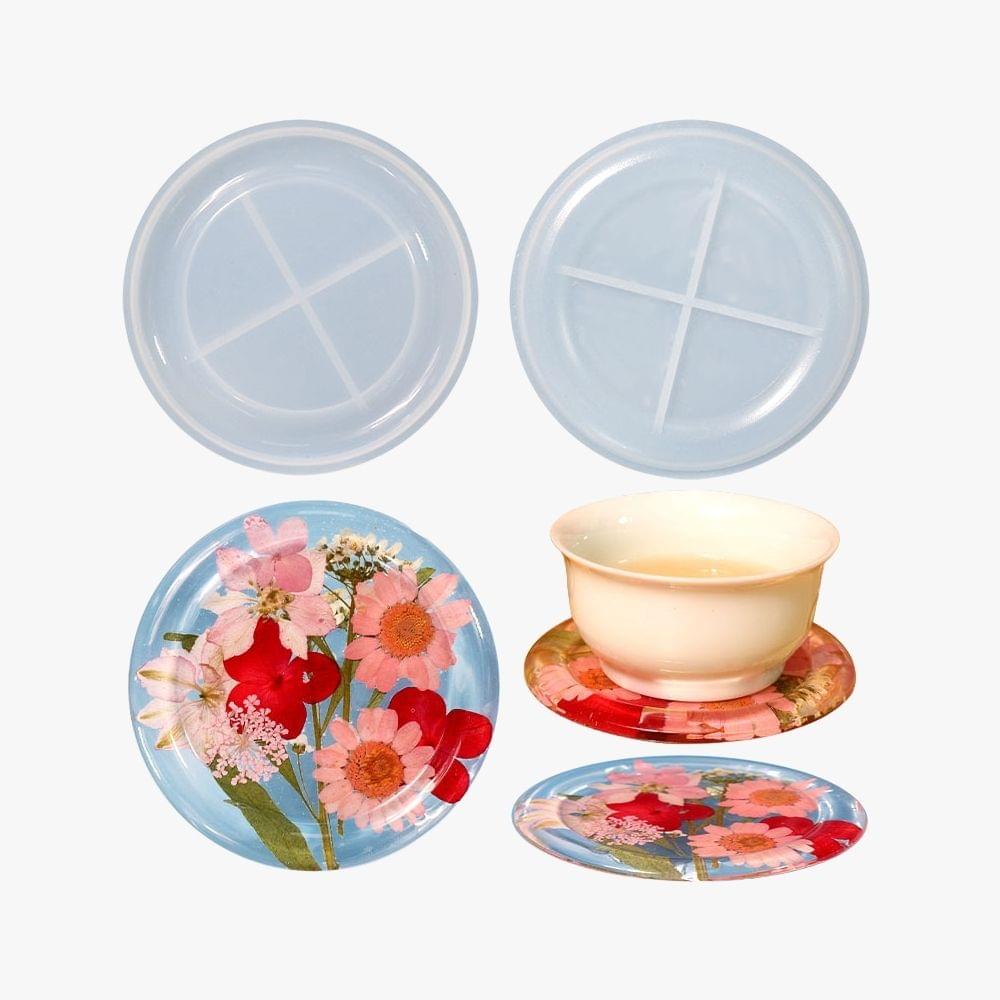 Raised Round Resin Coaster Mold (Set of 2)