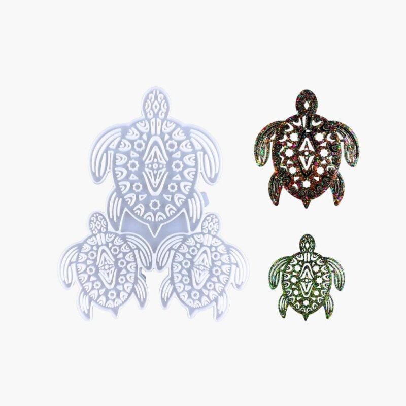 Large Mandala Sea Turtle Resin Mold – Tribal Pattern Design 12.6″ X 10.12″ | Resin Mold Box