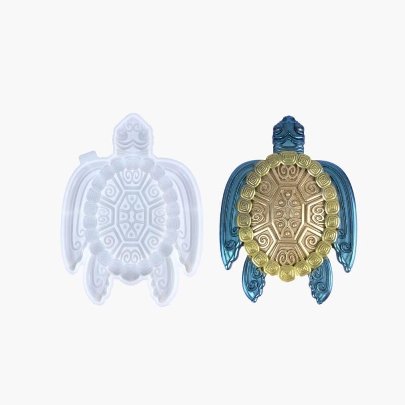 Large Tribal Pattern Sea Turtle Resin Mold 8.03″ X 5.9″ | Resin Mold Box