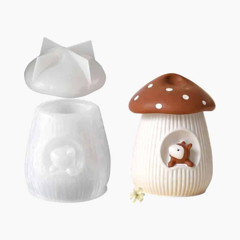 Squirrel Mushroom House Resin Jar Mold