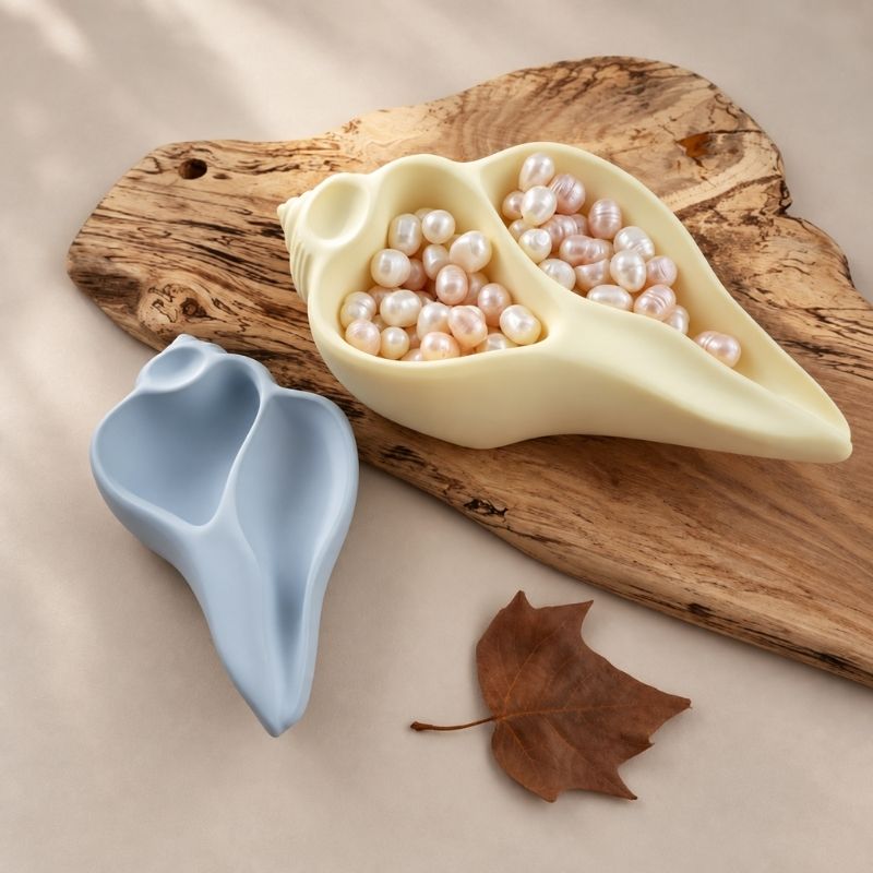Conch Shell Tray Silicone Mold Set in 2 Sizes | Resin Mold Box