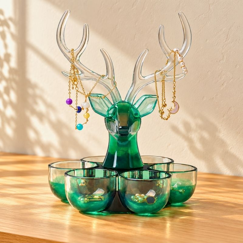 Deer Jewelry Holder Silicone Mold Set with 6 Bowls | Resin Mold Box