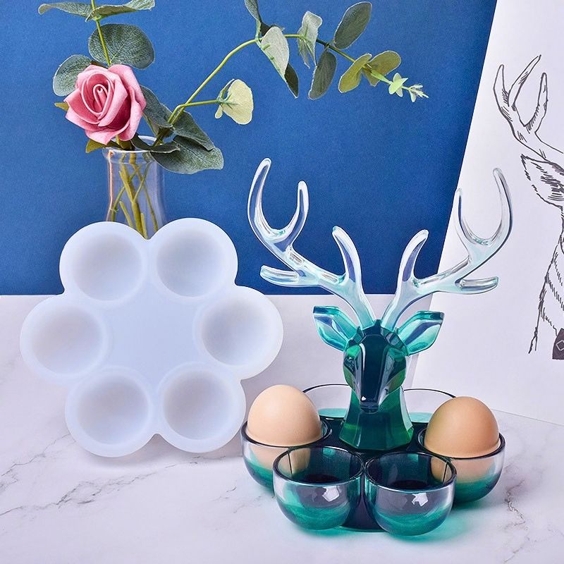 Deer Jewelry Holder Silicone Mold Set with 6 Bowls | Resin Mold Box
