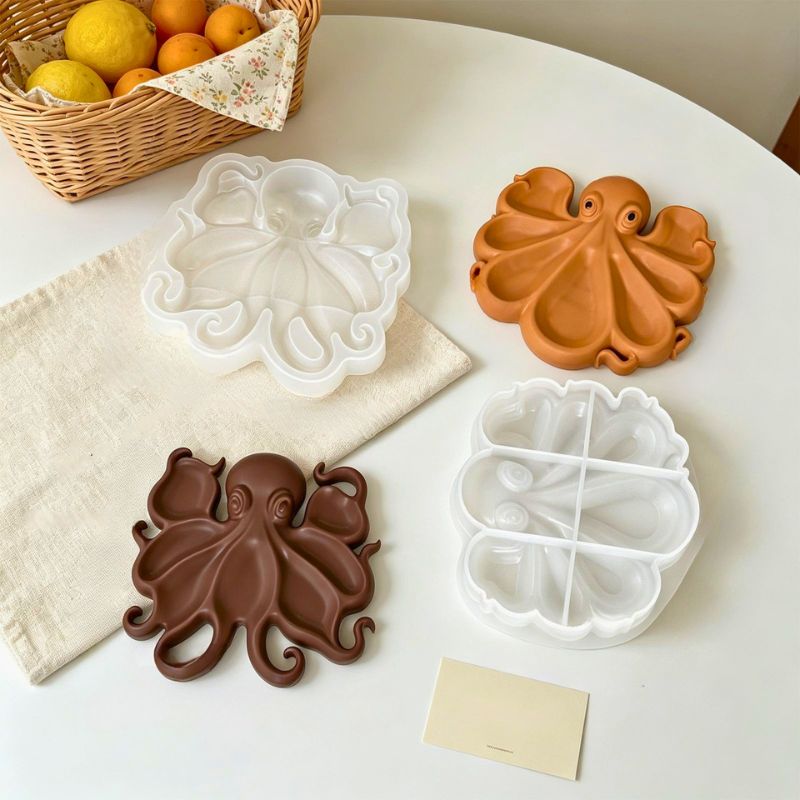 Octopus Divided Tray Silicone Mold Set, 2 Designs | Resin Mold Box