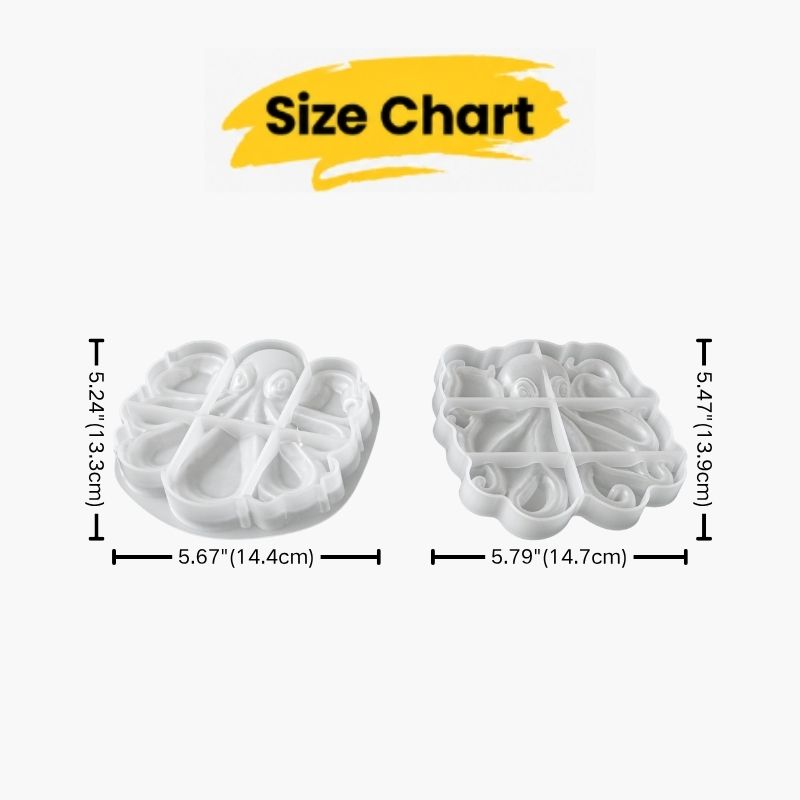Octopus Divided Tray Silicone Mold Set, 2 Designs | Resin Mold Box