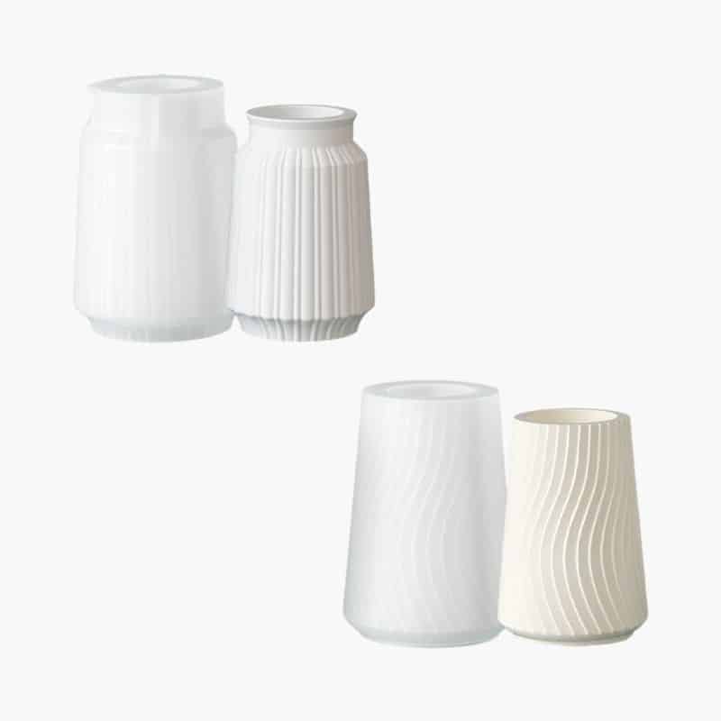 Vertical Wave Vase Silicone Mold Set of 2 Designs