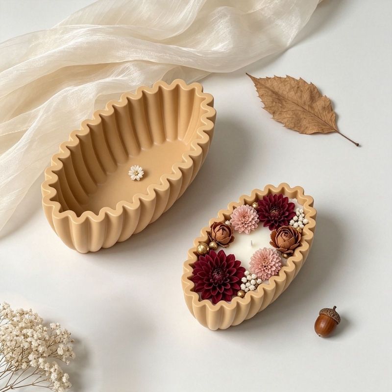 Scalloped Oval Bowl Silicone Mold Set in 3 Sizes | Resin Mold Box